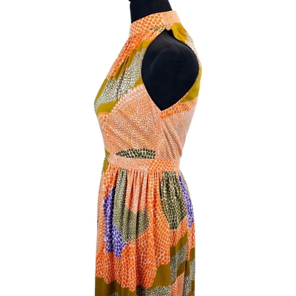 Vintage 1960s Halter Maxi Dress Else Smith For Dalani 6 Retro Boho Psychedelic - Picture 8 of 16